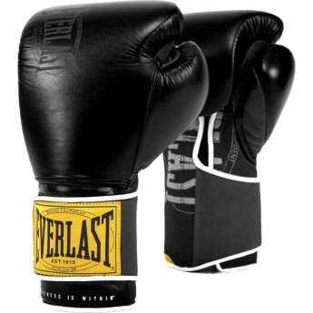 Перчатки тренировочные EVERLAST 1910 CLASSIC 16oz черные Перчатки тренировочные EVERLAST 1910 CLASSIC 16oz черные